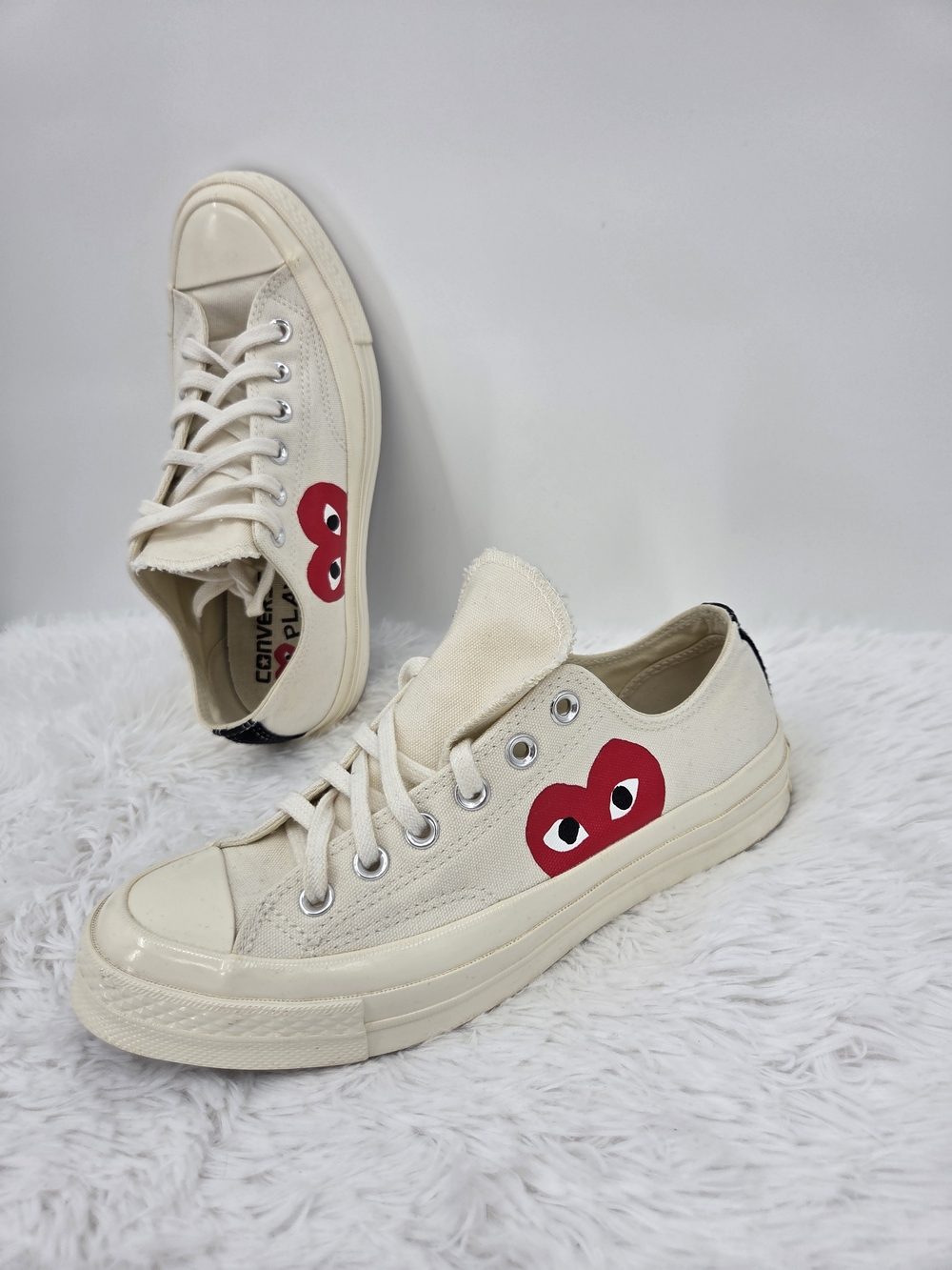 Converse x Comme des Garcons PLAY Chuck 70 Low Cream Sneakers US 8 Women 6 Men